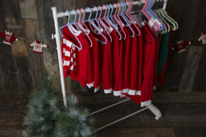 red strip pyjamas christmas mini 2023