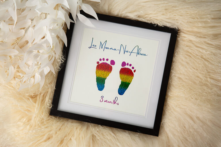Foil print baby foot prints