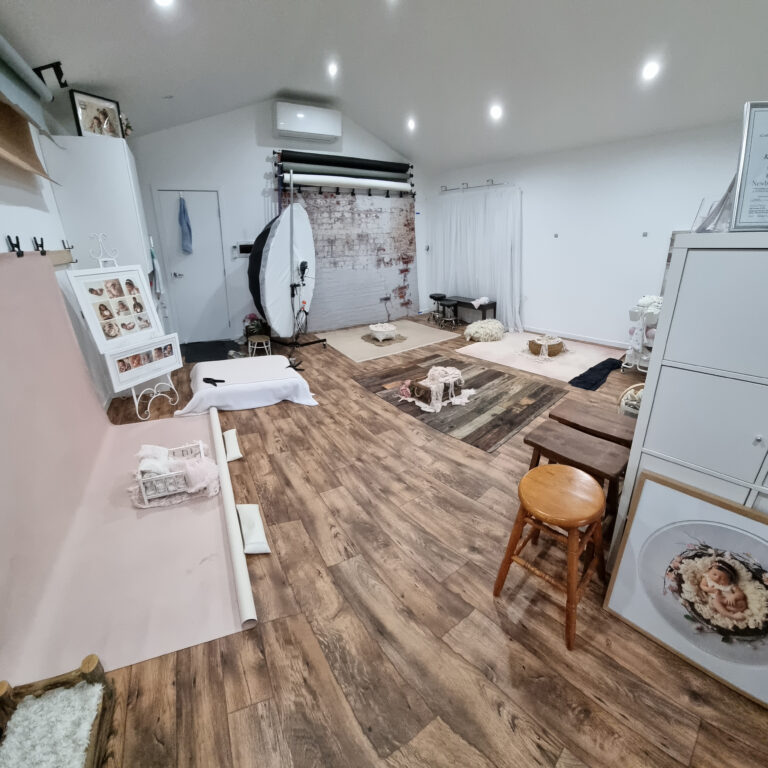 Wishart newborn photography studio setup - Kerri Goldsmith Photography