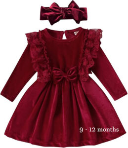 Velvet Christmas dress for minis